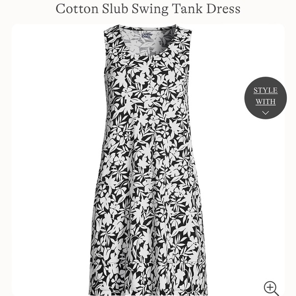 Lands' End Dresses & Skirts - Land’s End cotton slub swing dress in Black Havana. Love this print!